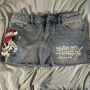 Ed Hardy Denim Mini Skirt